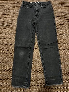Universal Thread Washed Black High-Rise Straight Jeans